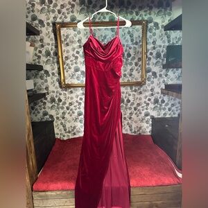 Honey and Rosie Strapless Red Velvet Dress